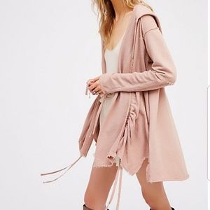 Free People "Get Yer Gauze" hooded Cardigan M